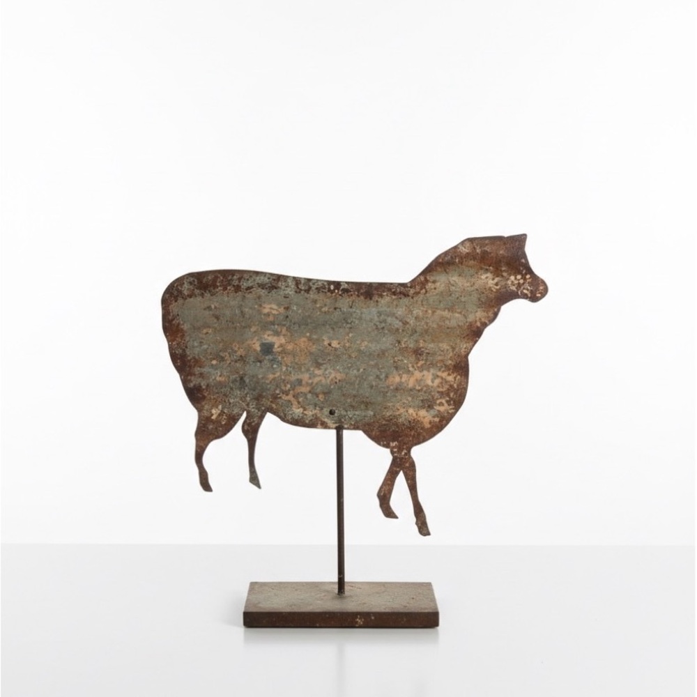 Rustic Metal Sheep Silhouette Sculpture